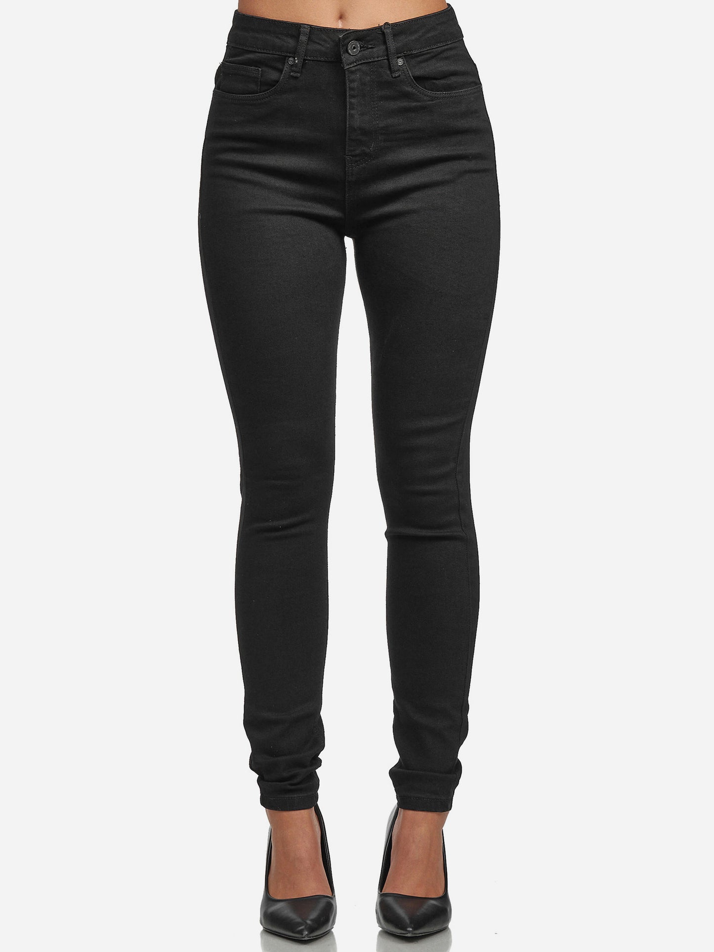 Tazzio Damen Skinny Fit High Waist Jeans F101