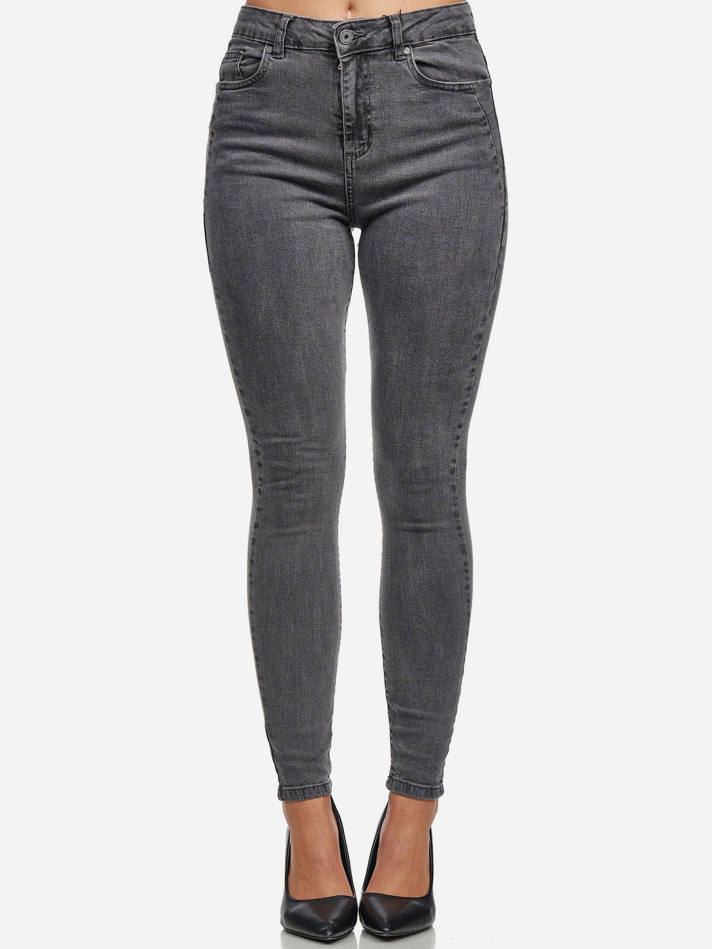 Tazzio Damen Skinny Fit High Waist Jeans F107