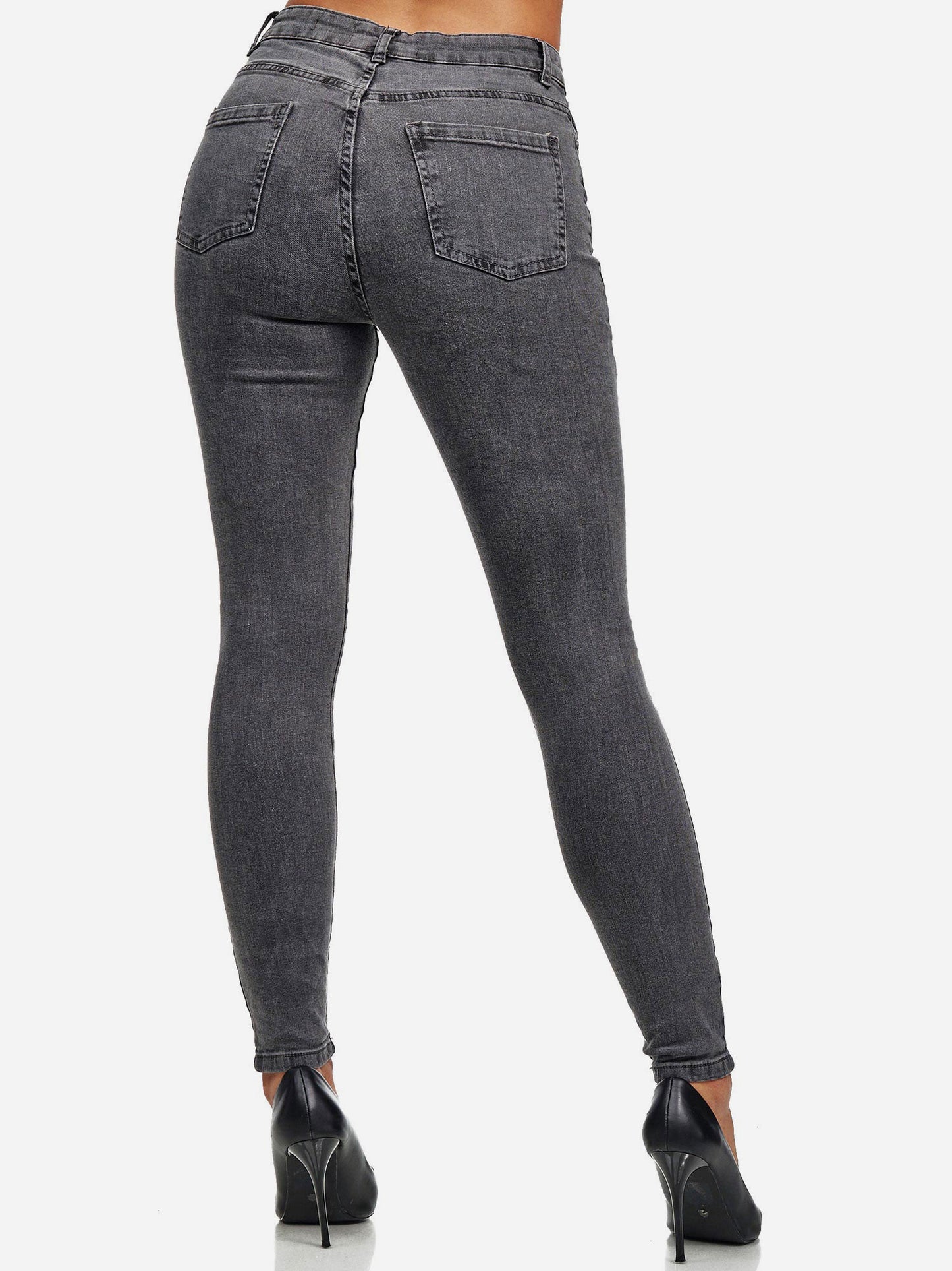 Tazzio Damen Skinny Fit High Waist Jeans F107