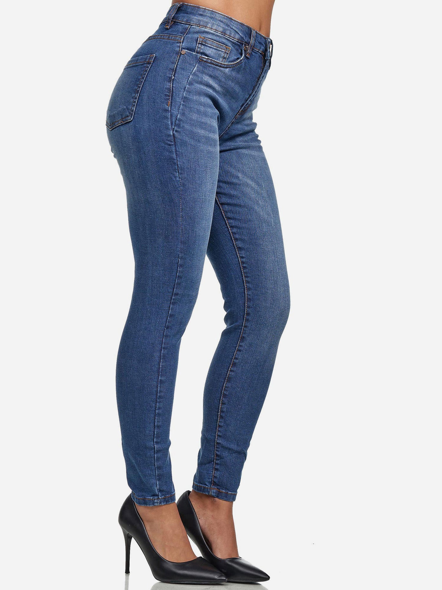 Tazzio Damen Skinny Fit High Waist Jeans F107