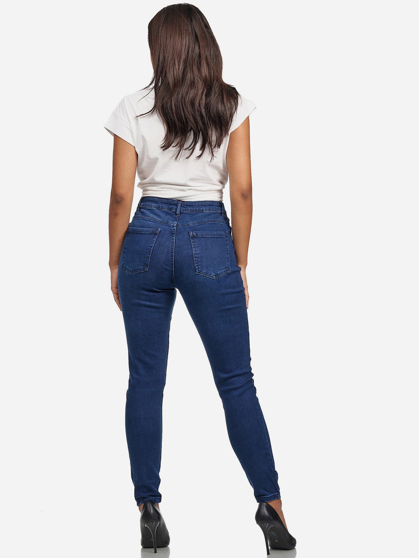 Tazzio Damen Skinny Fit High Waist Jeans F107