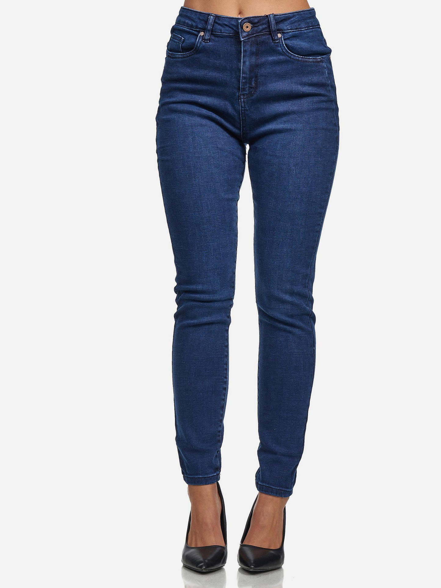 Tazzio Damen Skinny Fit High Waist Jeans F107