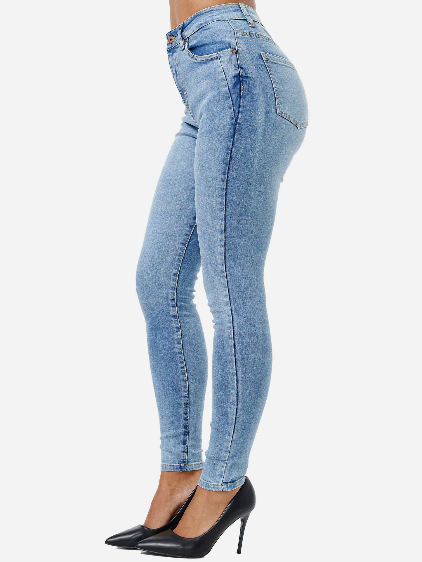 Tazzio Damen Skinny Fit High Waist Jeans F107