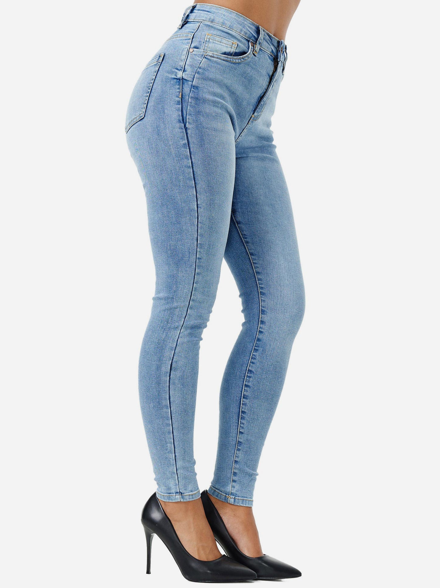 Tazzio Damen Skinny Fit High Waist Jeans F107