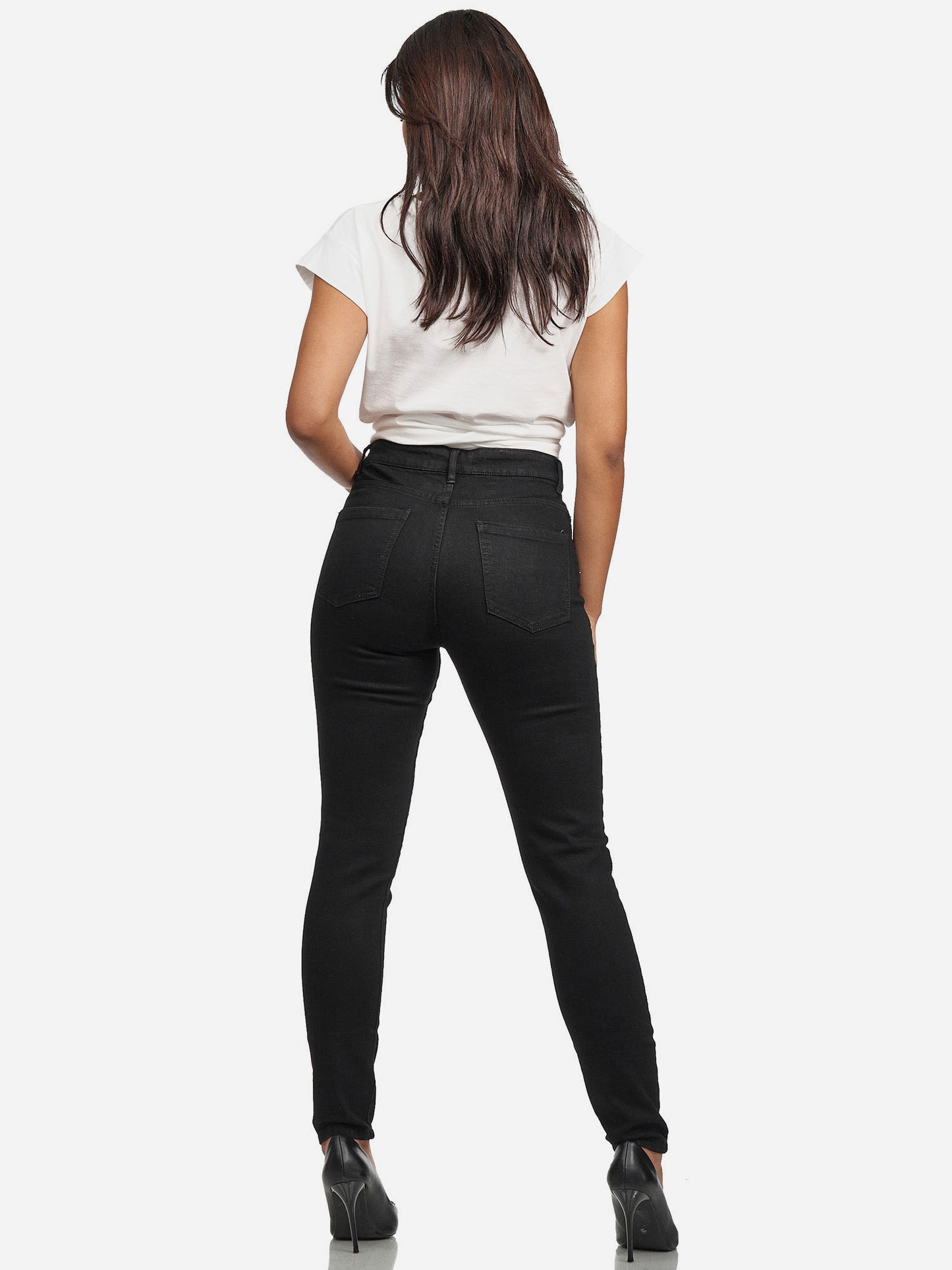 Tazzio Damen Skinny Fit High Waist Jeans F107