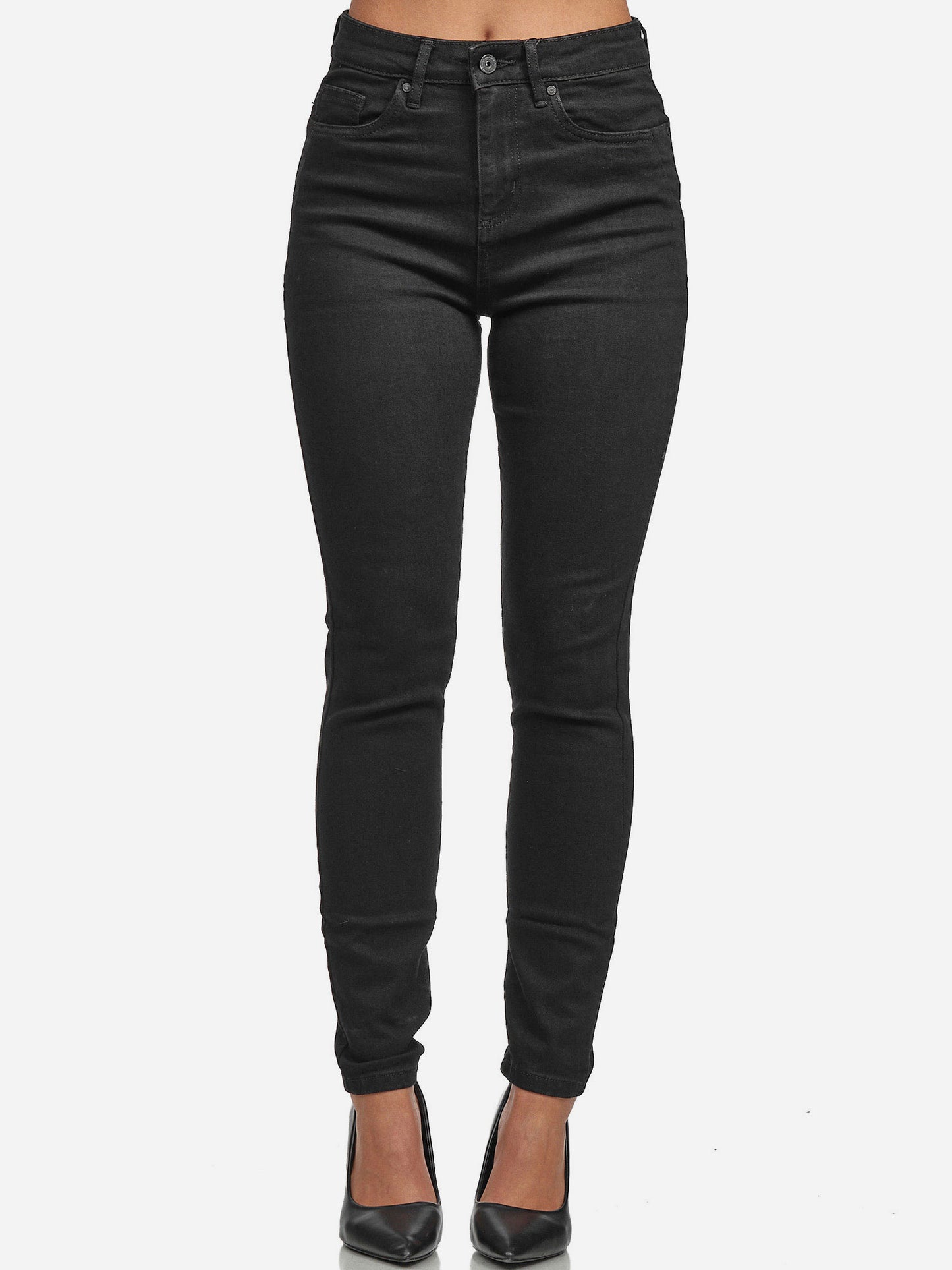 Tazzio Damen Skinny Fit High Waist Jeans F107