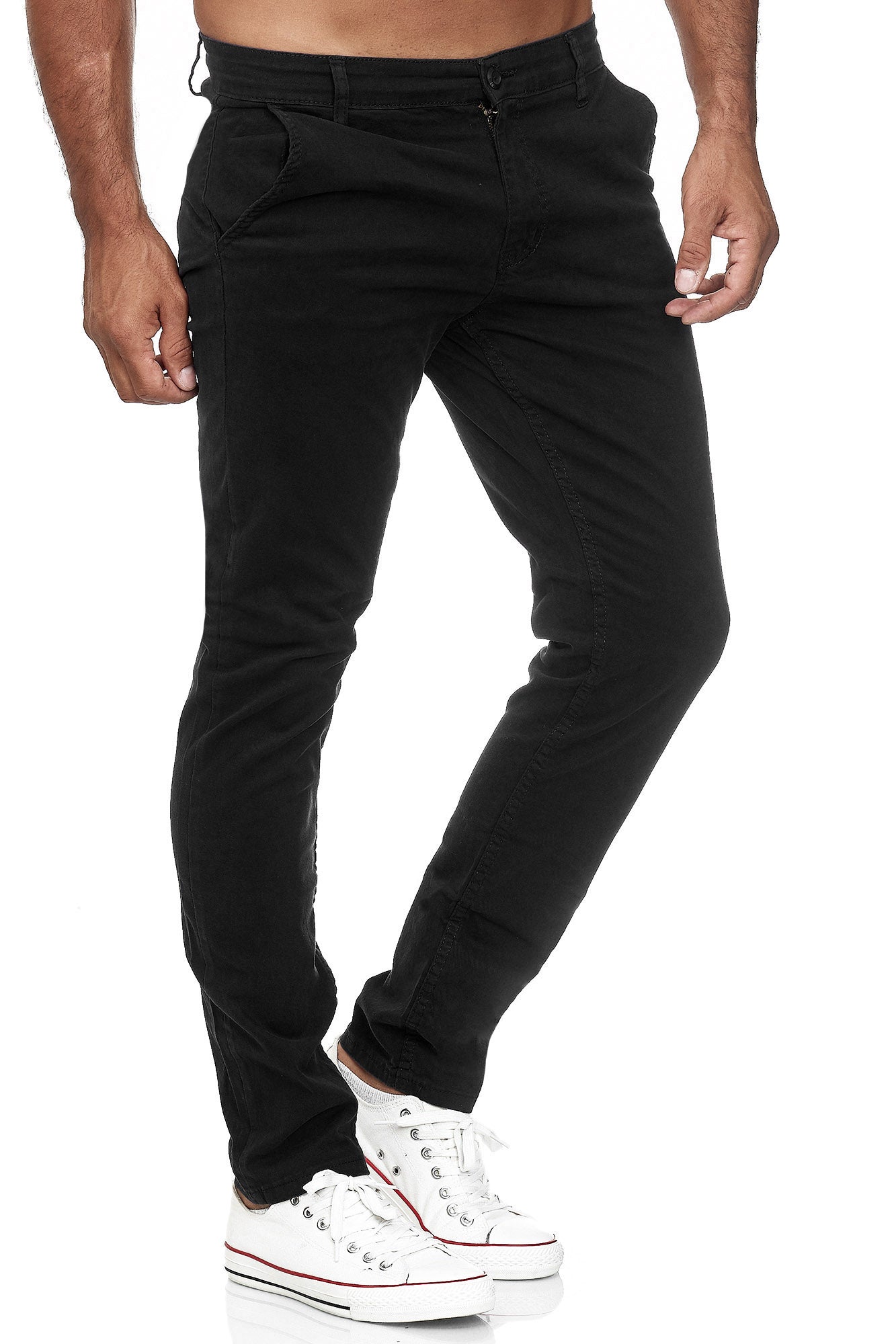 Tazzio Herren Chino Slim Fit 19530 Schwarz