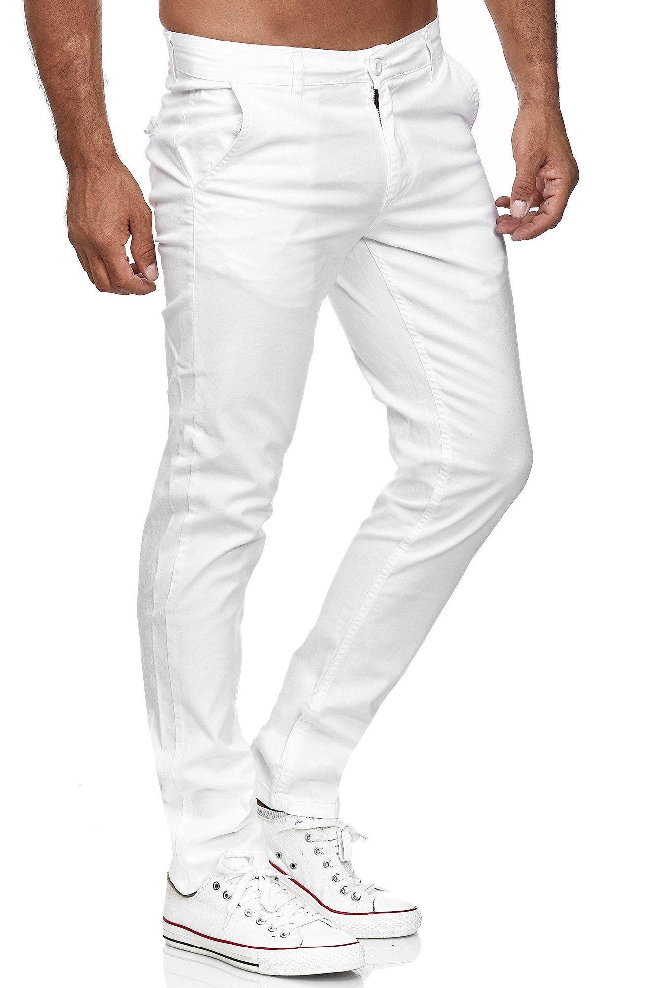 Tazzio Herren Chino Slim Fit 19530 Weiß