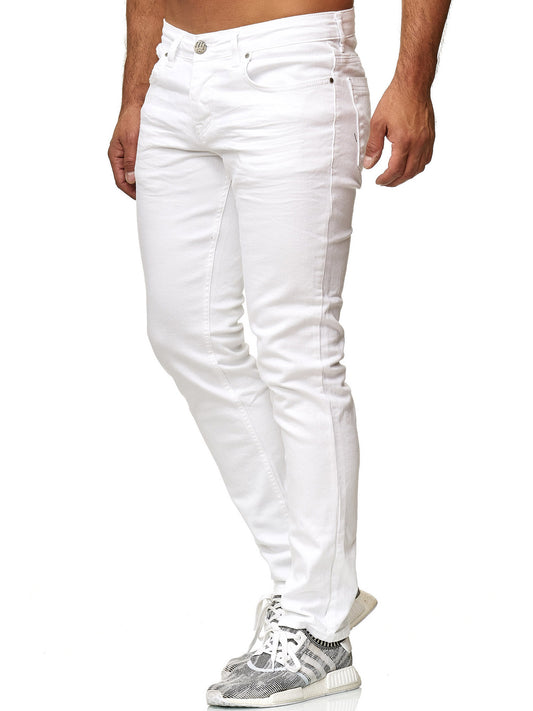 Tazzio Herren Jeans Slim Fit 16533 Weiß