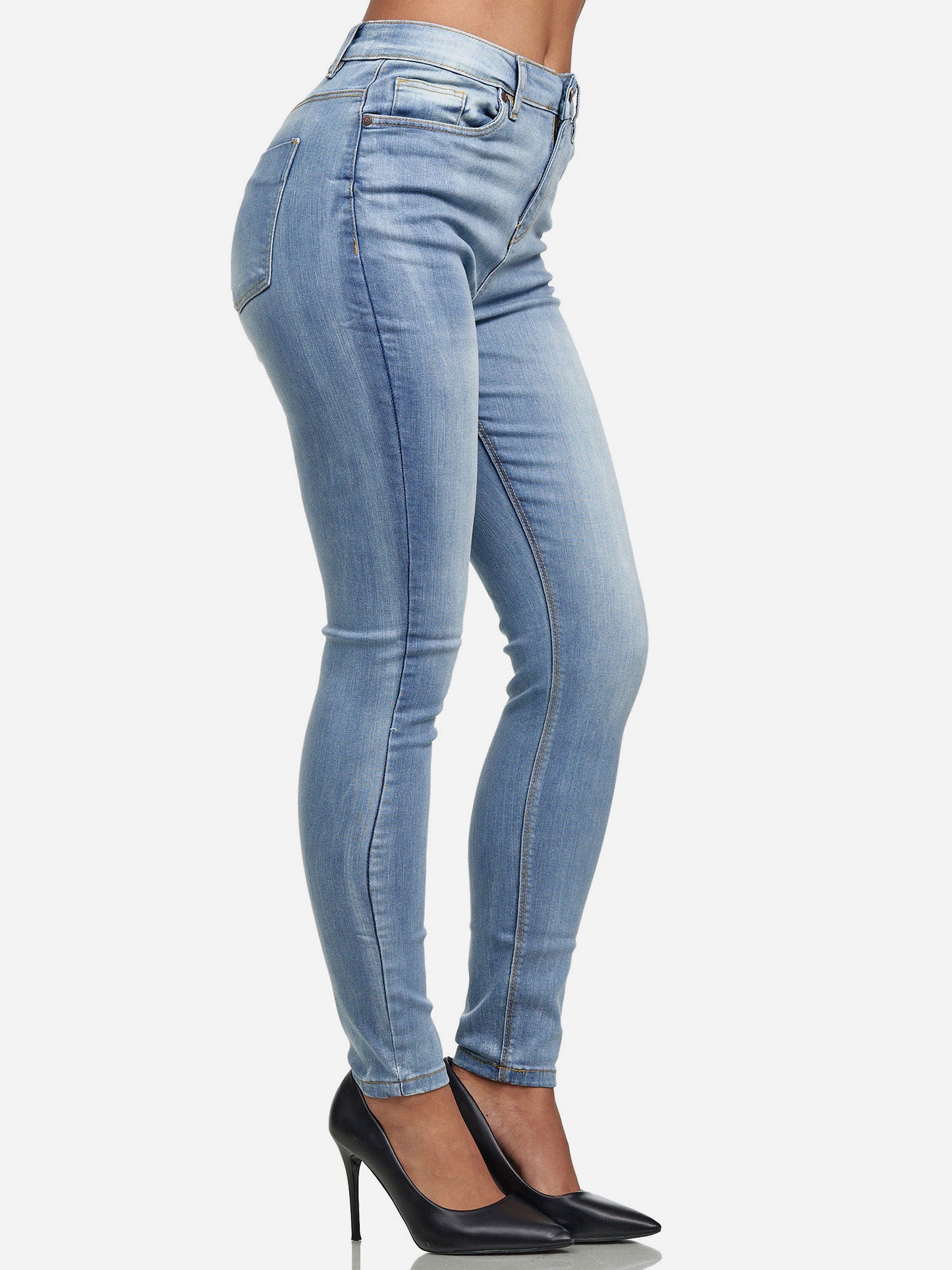 Tazzio Damen Skinny Fit High Waist Jeans F101