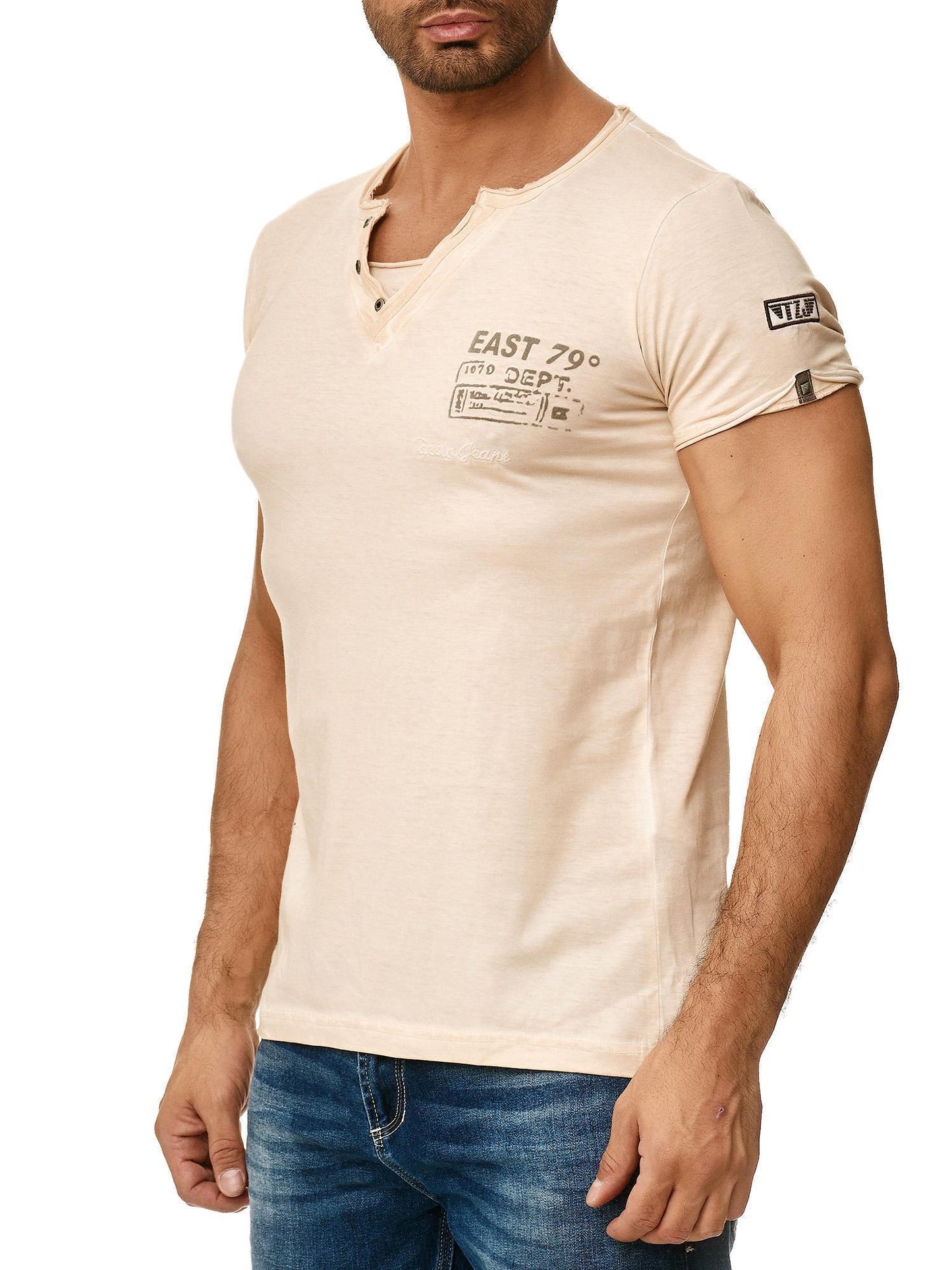 Tazzio Herren T-Shirt mit V-Ausschnitt 4060