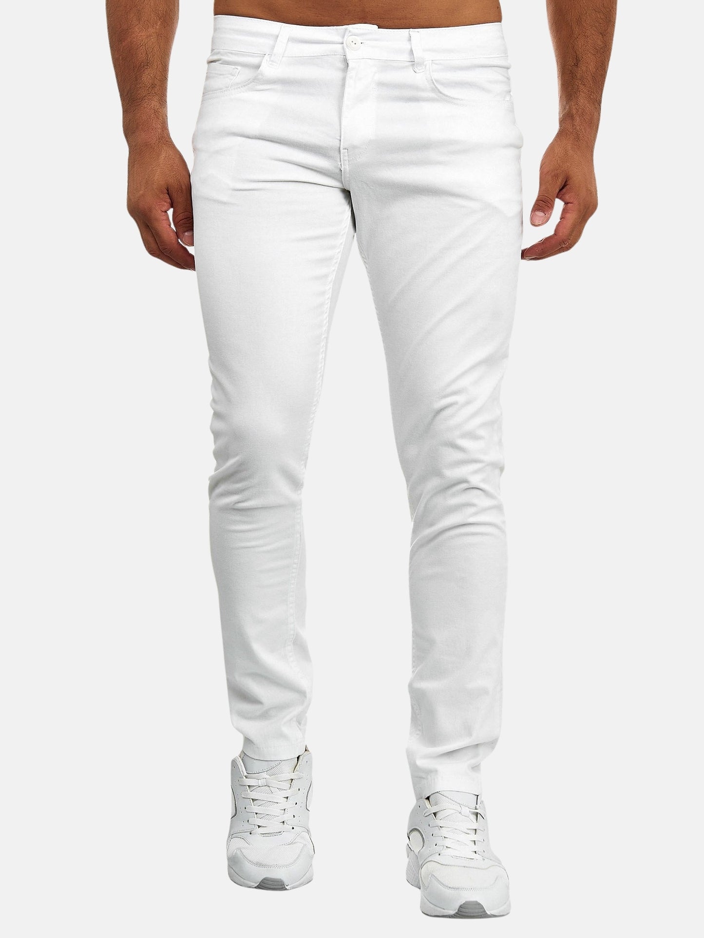 Tazzio Herren Jeans Slim Fit 165251 Weiß