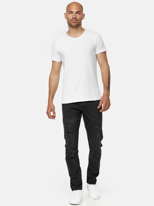 Tazzio Herren Jeans Slim Fit Destroyed Look 16525 Schwarz