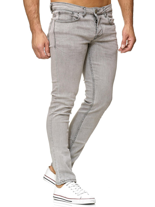 Tazzio Herren Jeans Slim Fit 16533 Grau