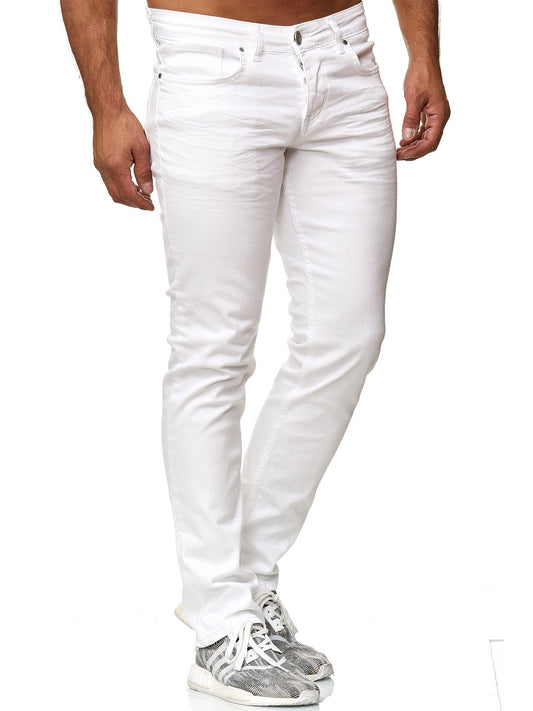 Tazzio Herren Jeans Slim Fit 16533 Weiß