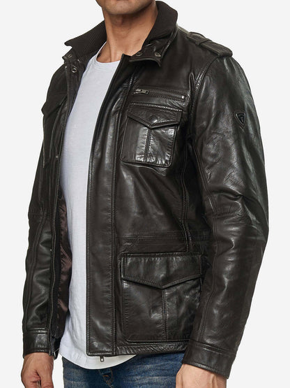 Tazzio Herren Jacke Lederjacke Trenchcoat 19706