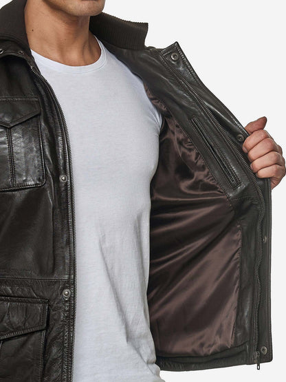 Tazzio Herren Jacke Lederjacke Trenchcoat 19706