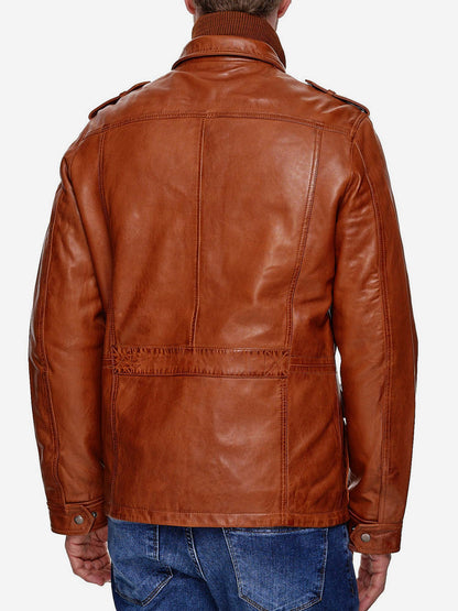 Tazzio Herren Jacke Lederjacke Trenchcoat 19706