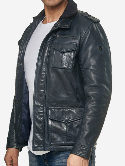 Tazzio Herren Jacke Lederjacke Trenchcoat 19706
