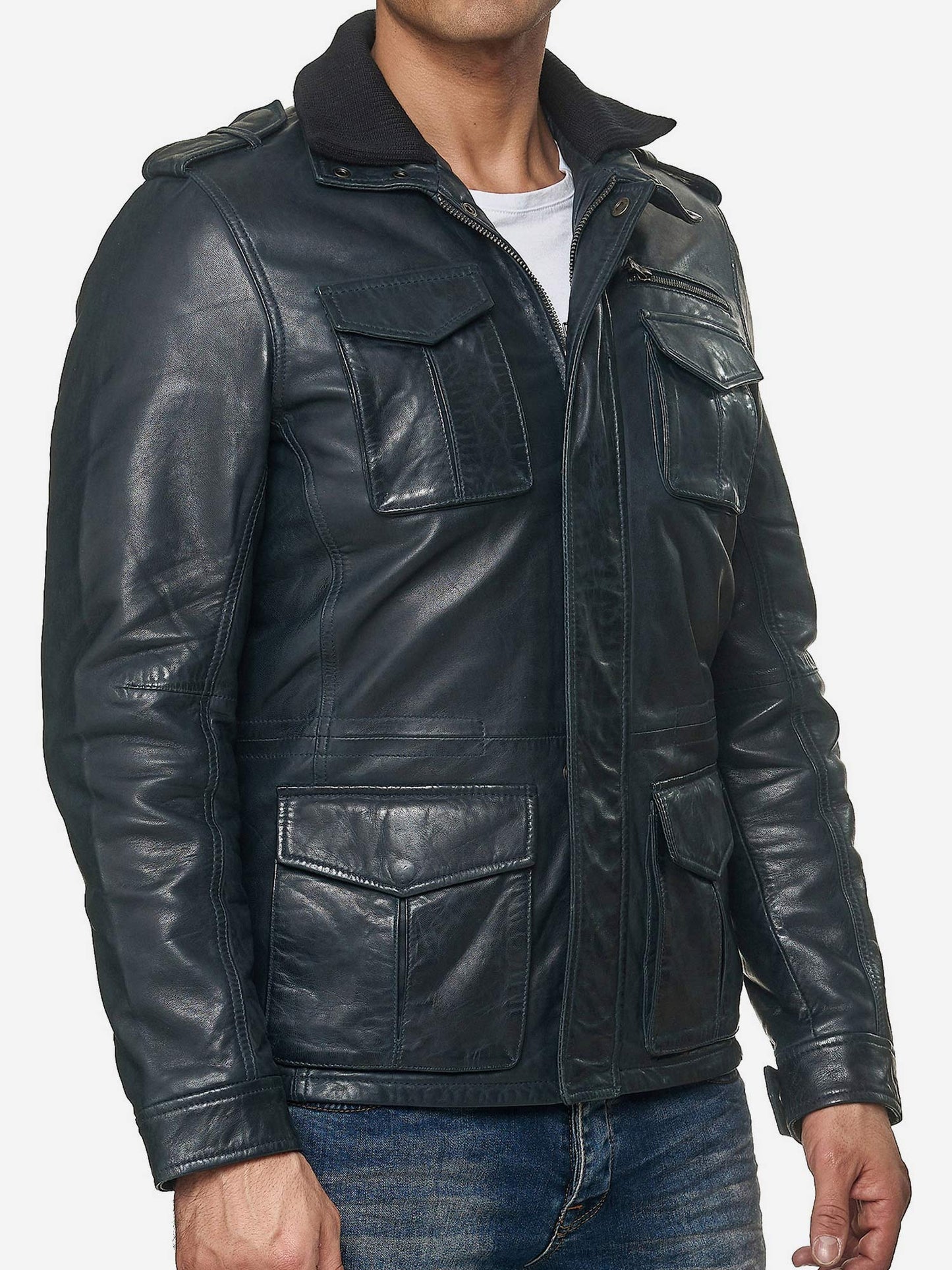 Tazzio Herren Jacke Lederjacke Trenchcoat 19706