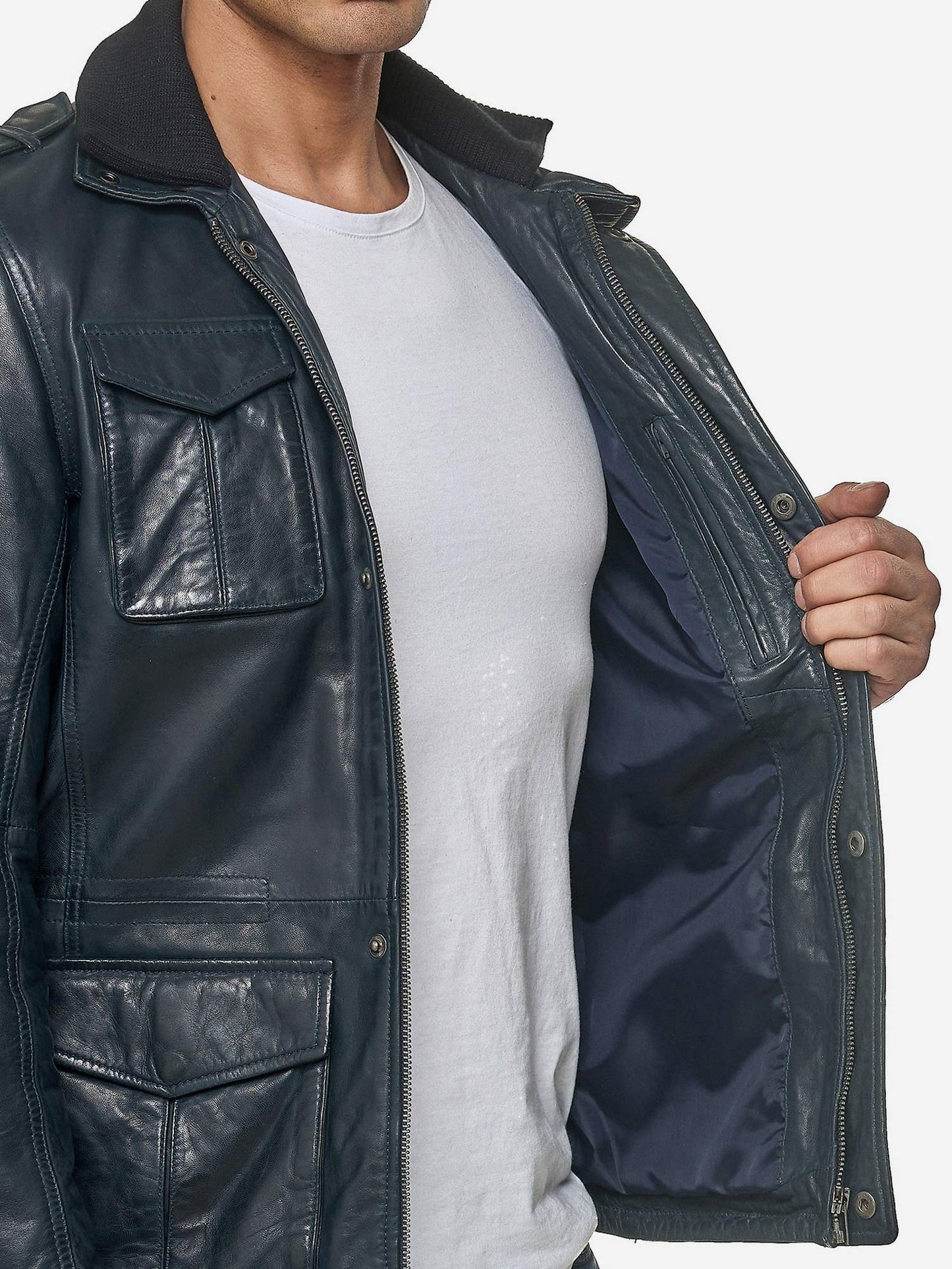 Tazzio Herren Jacke Lederjacke Trenchcoat 19706