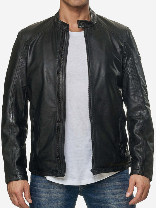 Tazzio Herren Jacke Lederjacke Echtleder 19707