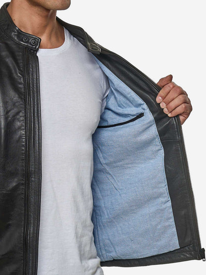Tazzio Herren Jacke Lederjacke Echtleder 19707