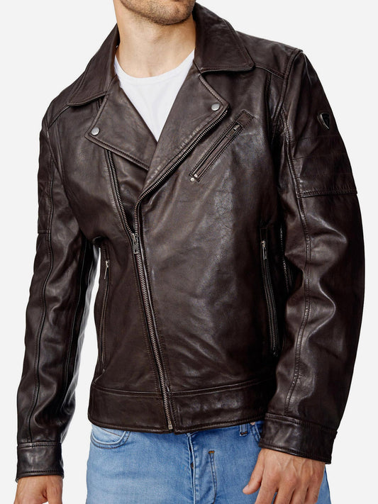 Tazzio Herren Jacke Lederjacke Biker Echtleder 19708