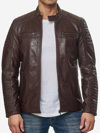 Tazzio Herren Jacke Lederjacke Biker Echtleder 19709