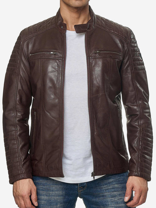 Tazzio Herren Jacke Lederjacke Biker Echtleder 19709
