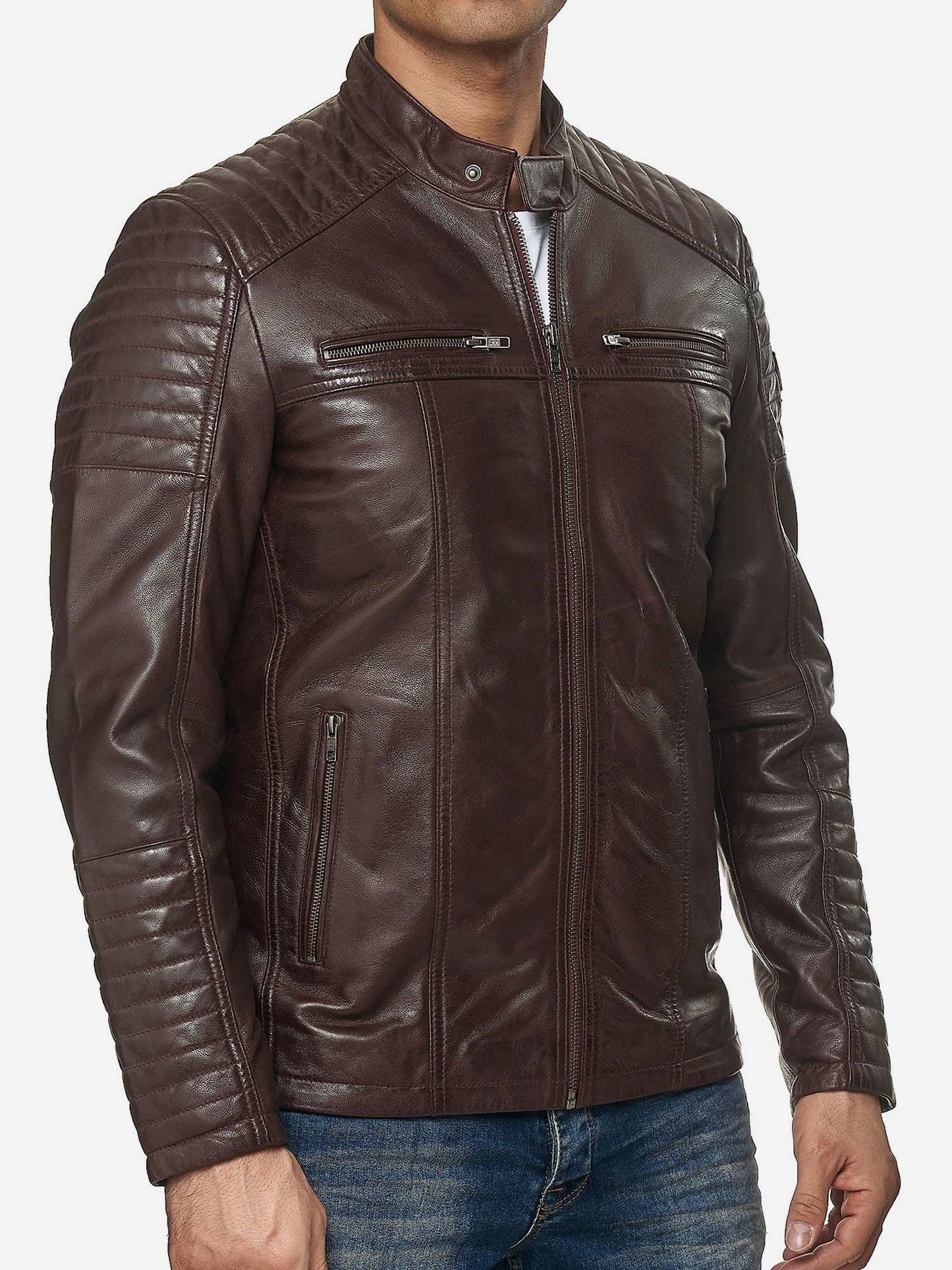 Tazzio Herren Jacke Lederjacke Biker Echtleder 19709