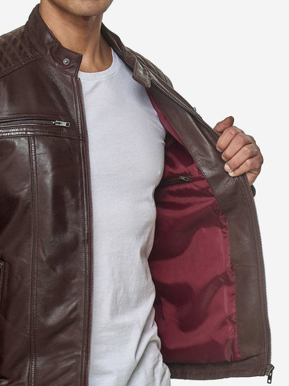 Tazzio Herren Jacke Lederjacke Biker Echtleder 19709