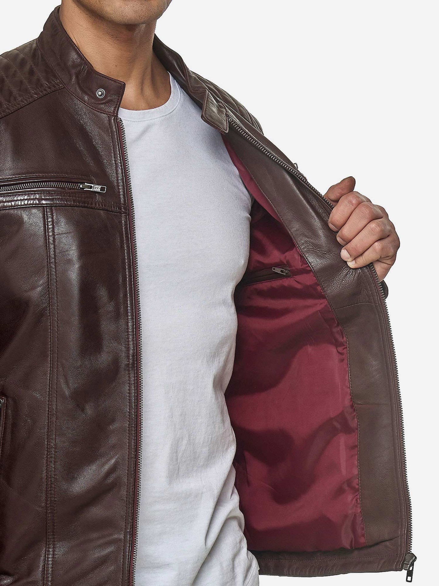 Tazzio Herren Jacke Lederjacke Biker Echtleder 19709