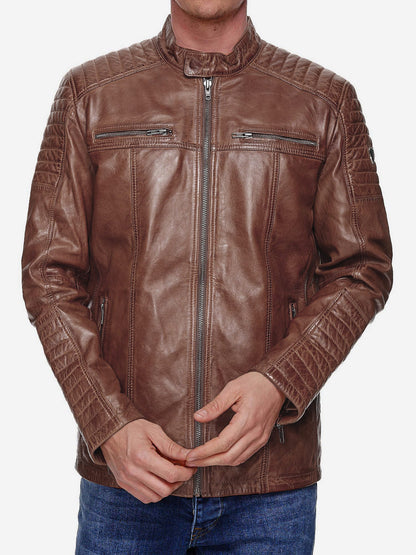 Tazzio Herren Jacke Lederjacke Biker Echtleder 19709