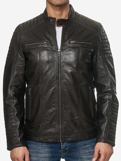 Tazzio Herren Jacke Lederjacke Biker Echtleder 19709