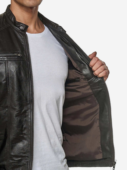 Tazzio Herren Jacke Lederjacke Biker Echtleder 19709