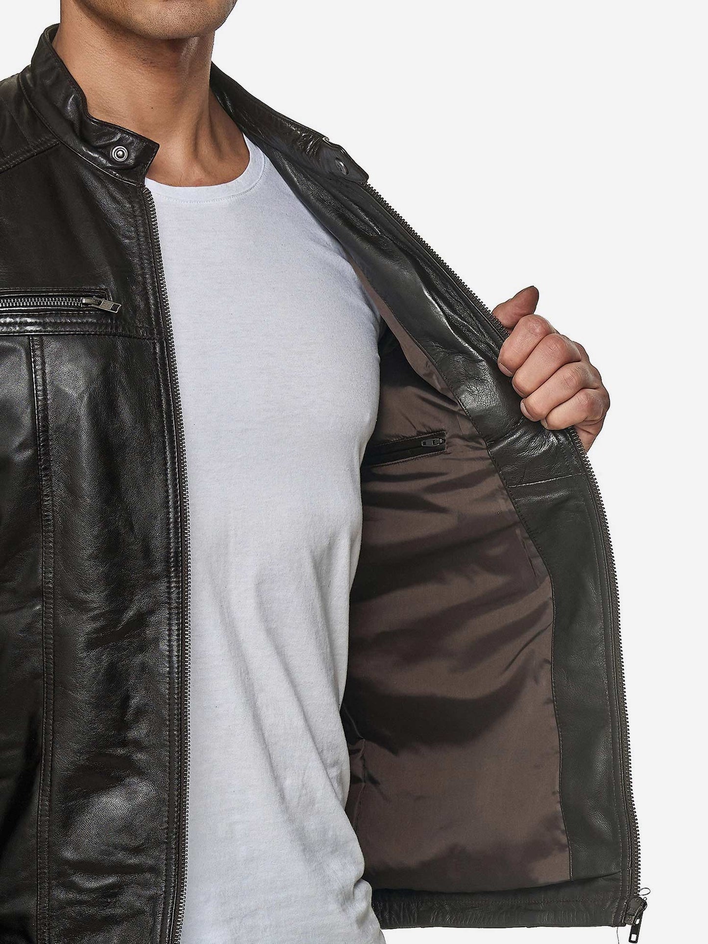Tazzio Herren Jacke Lederjacke Biker Echtleder 19709
