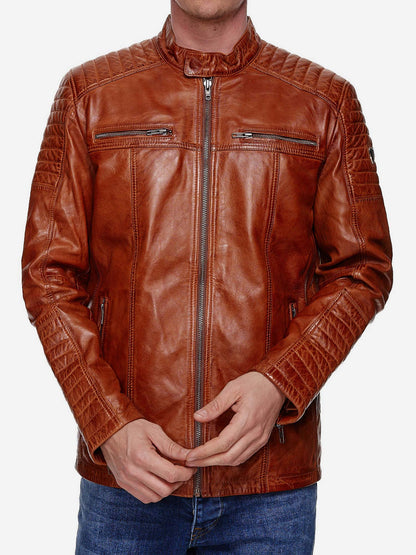 Tazzio Herren Jacke Lederjacke Biker Echtleder 19709