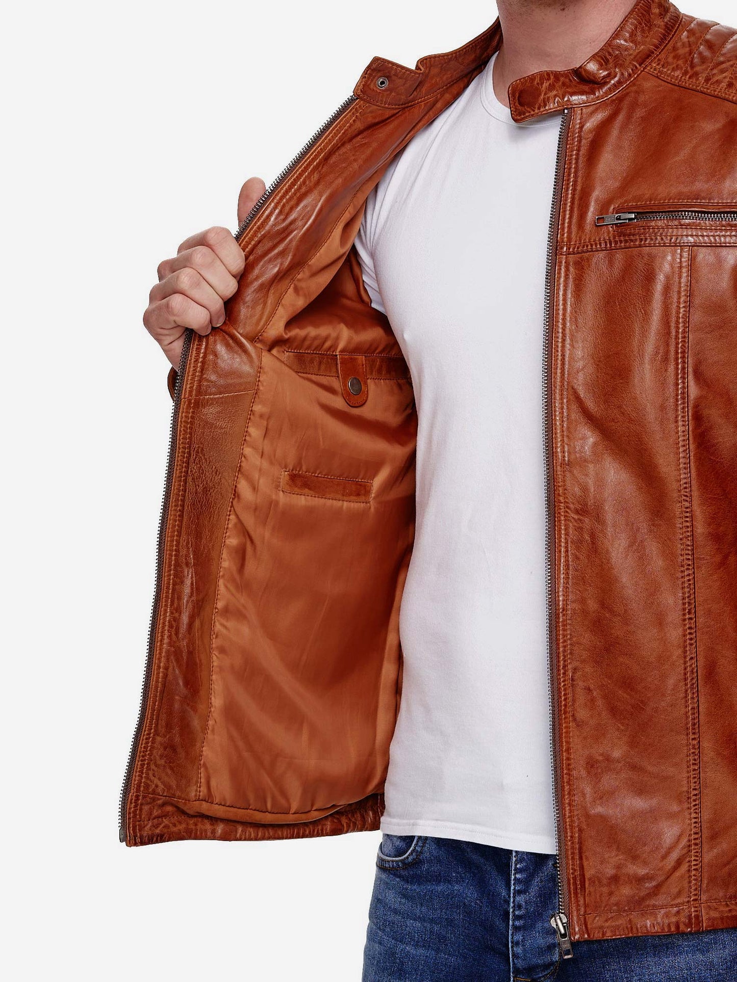 Tazzio Herren Jacke Lederjacke Biker Echtleder 19709