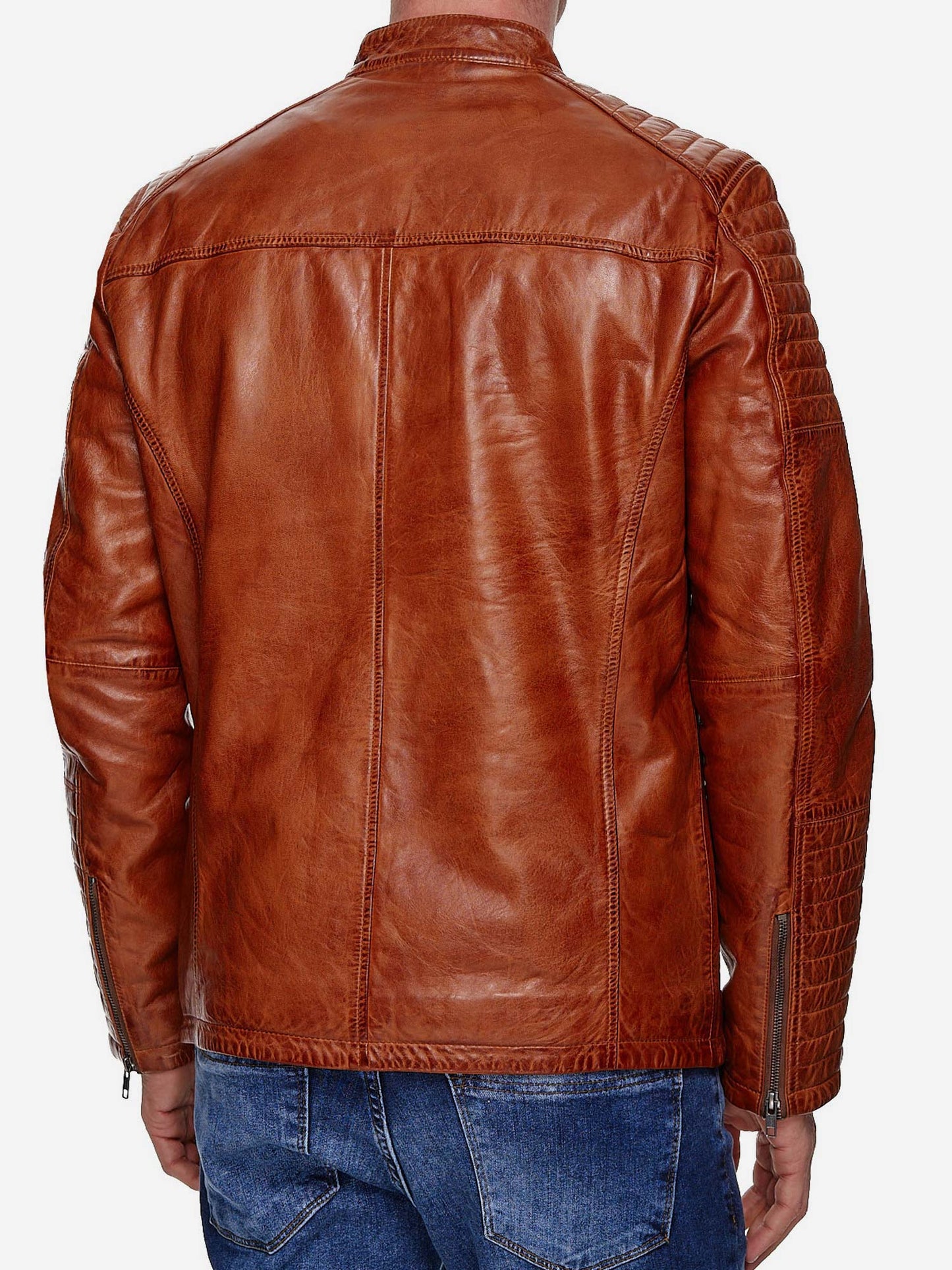 Tazzio Herren Jacke Lederjacke Biker Echtleder 19709