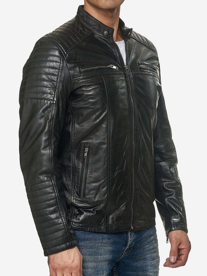 Tazzio Herren Jacke Lederjacke Biker Echtleder 19709