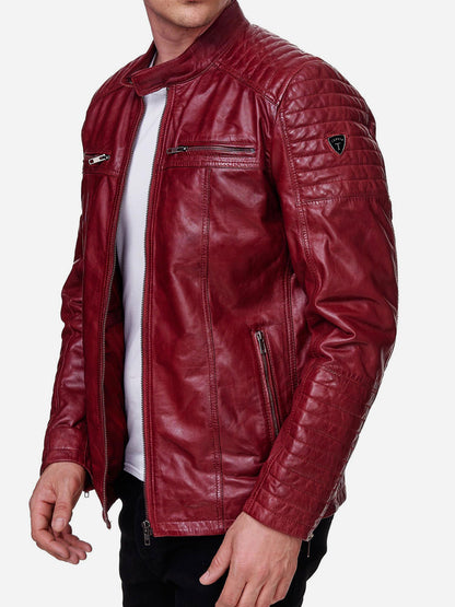 Tazzio Herren Jacke Lederjacke Biker Echtleder 19709