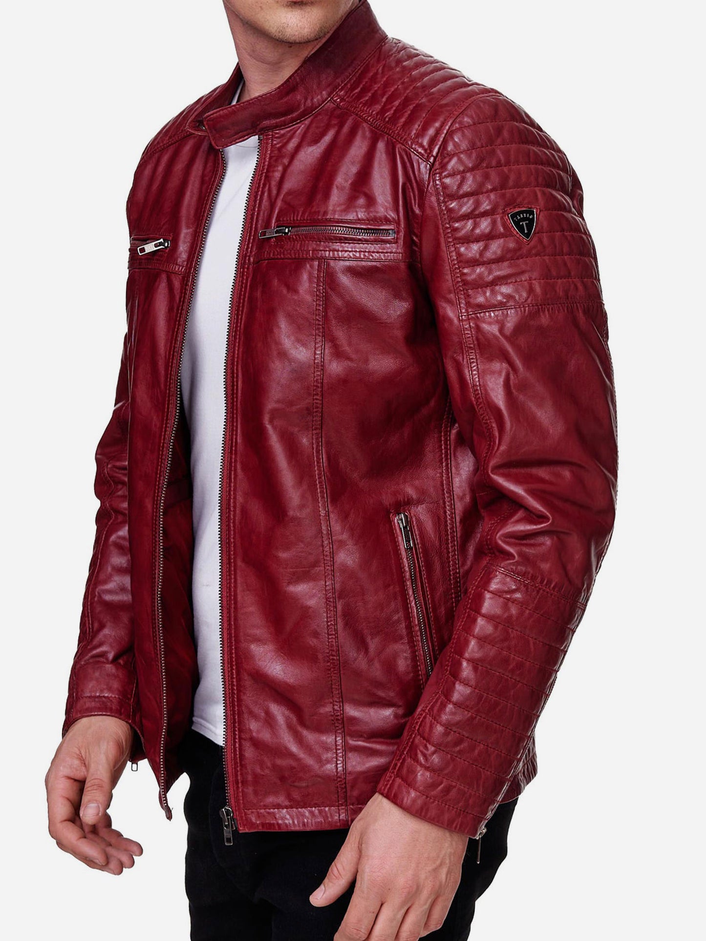 Tazzio Herren Jacke Lederjacke Biker Echtleder 19709