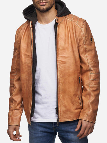 Tazzio Herren Lederjacke Two-in-One Style 19710