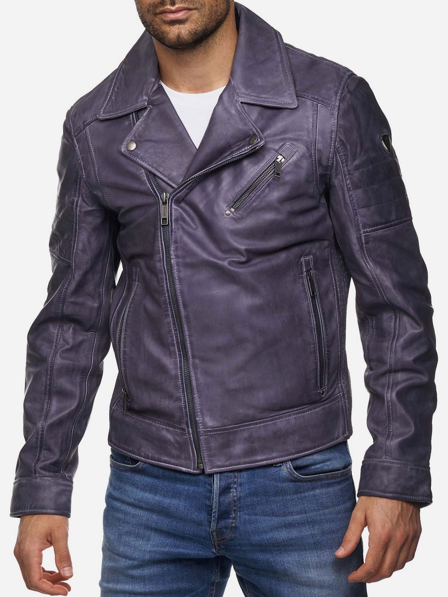 Tazzio Herren Lederjacke Biker-Look 19712