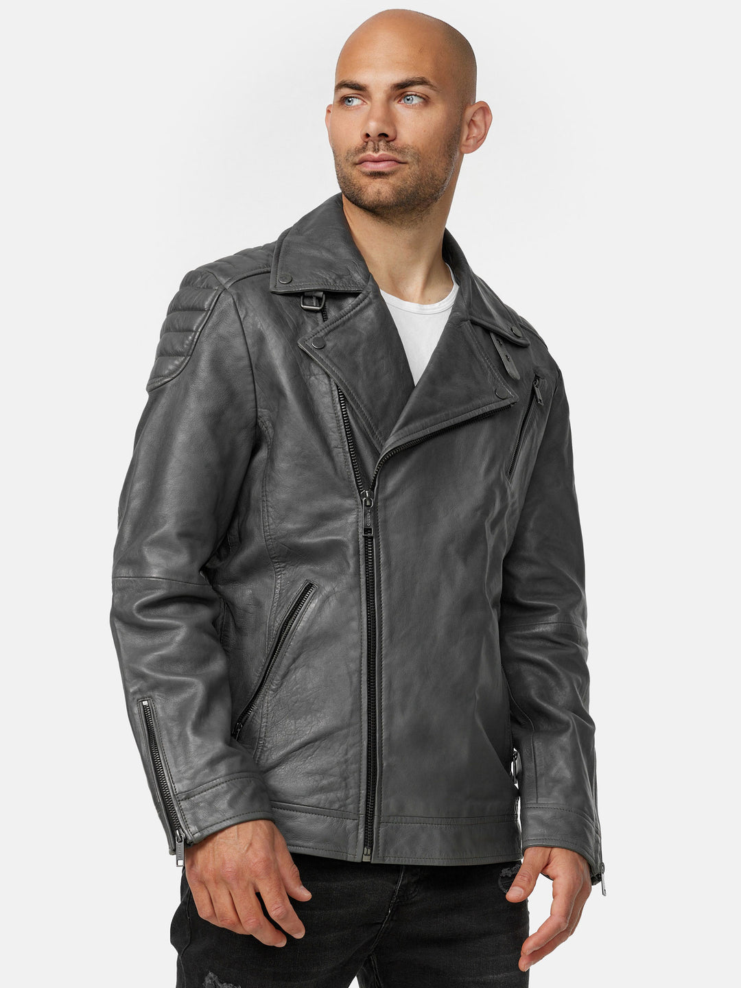 Tazzio Herren Lederjacke Biker-Look 19713