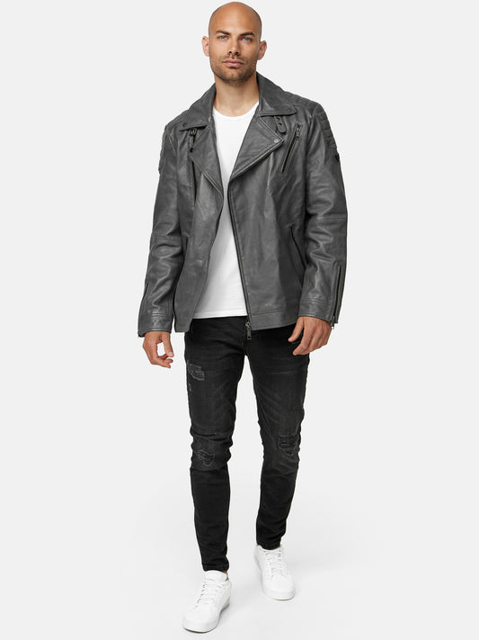 Tazzio Herren Lederjacke Biker-Look 19713