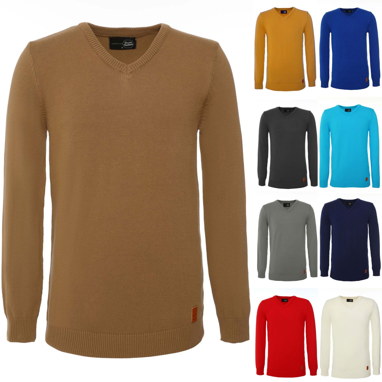 Tazzio Herren Strickpullover V-Ausschnitt 401