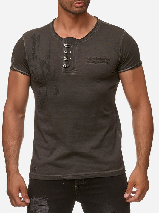 T-shirt Tazzio pour homme, délavé à l'huile 4050-1