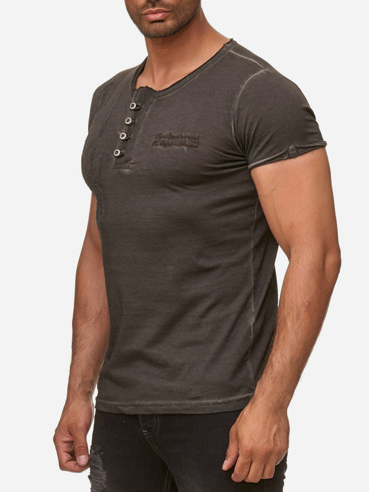 T-shirt Tazzio pour homme, délavé à l'huile 4050-1